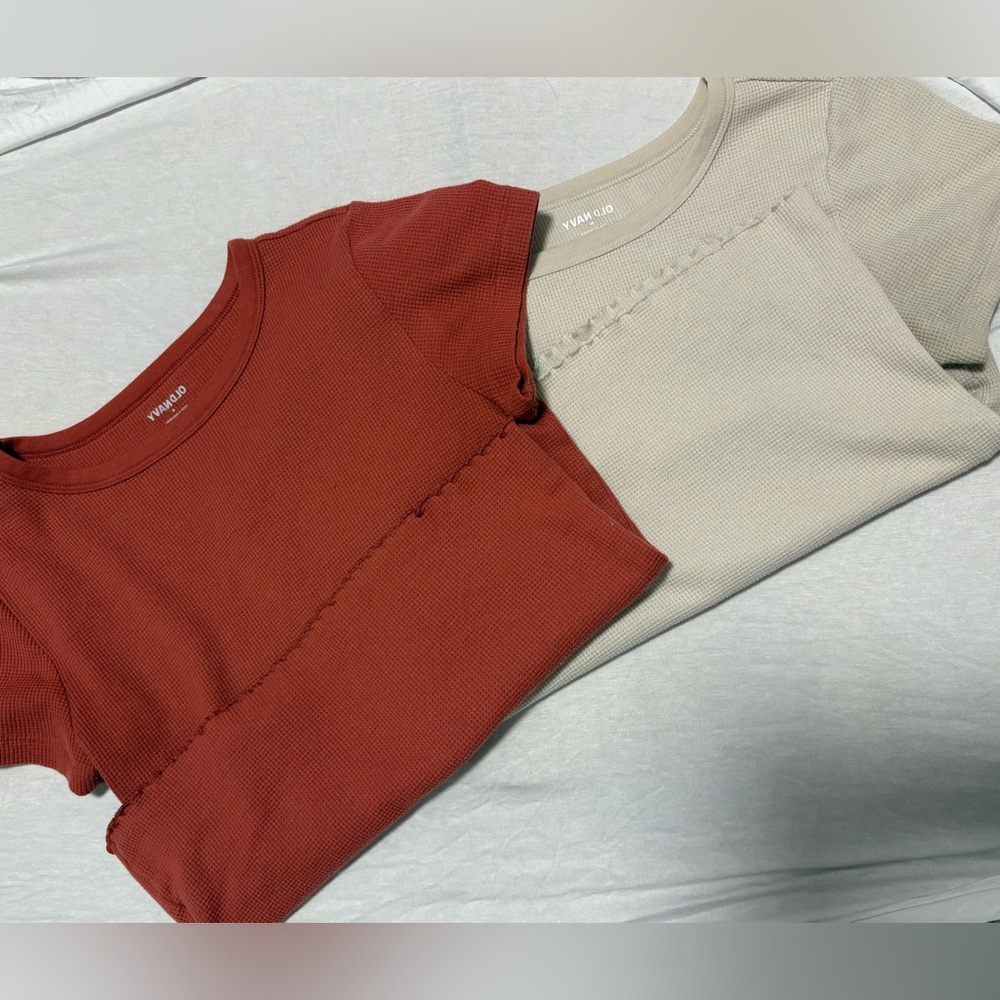 Old Navy Red and Beige Tops
